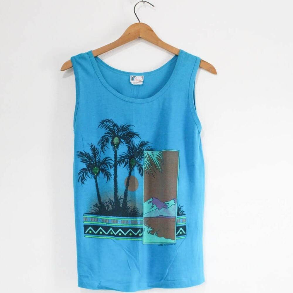Vintage Tropical Tank Top Medium